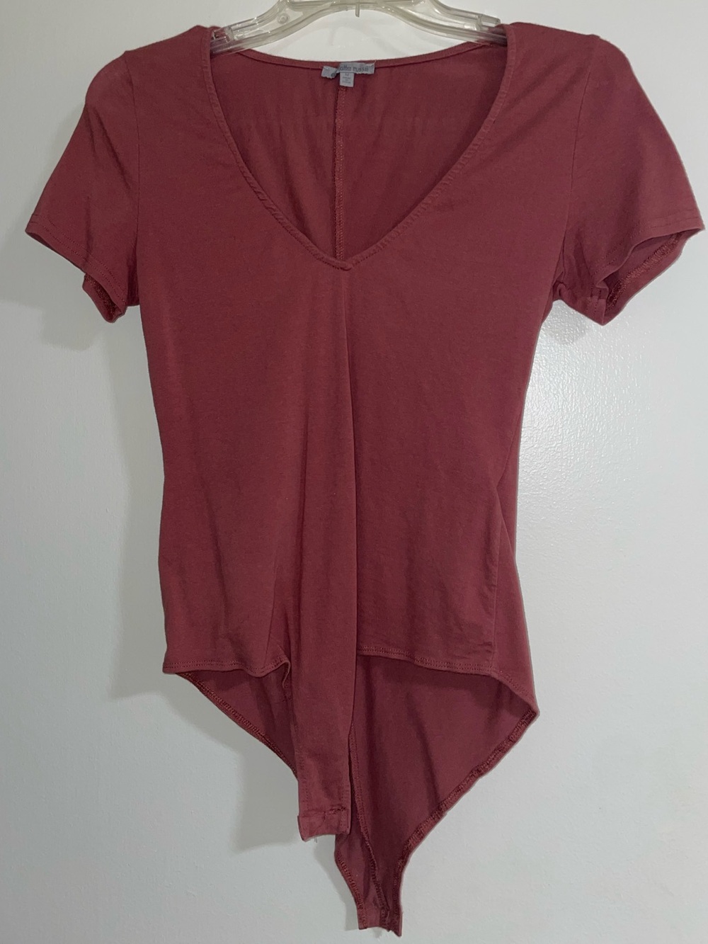 Women’s V-Neck Short Sleeve Bodysuit - Dusty Rose